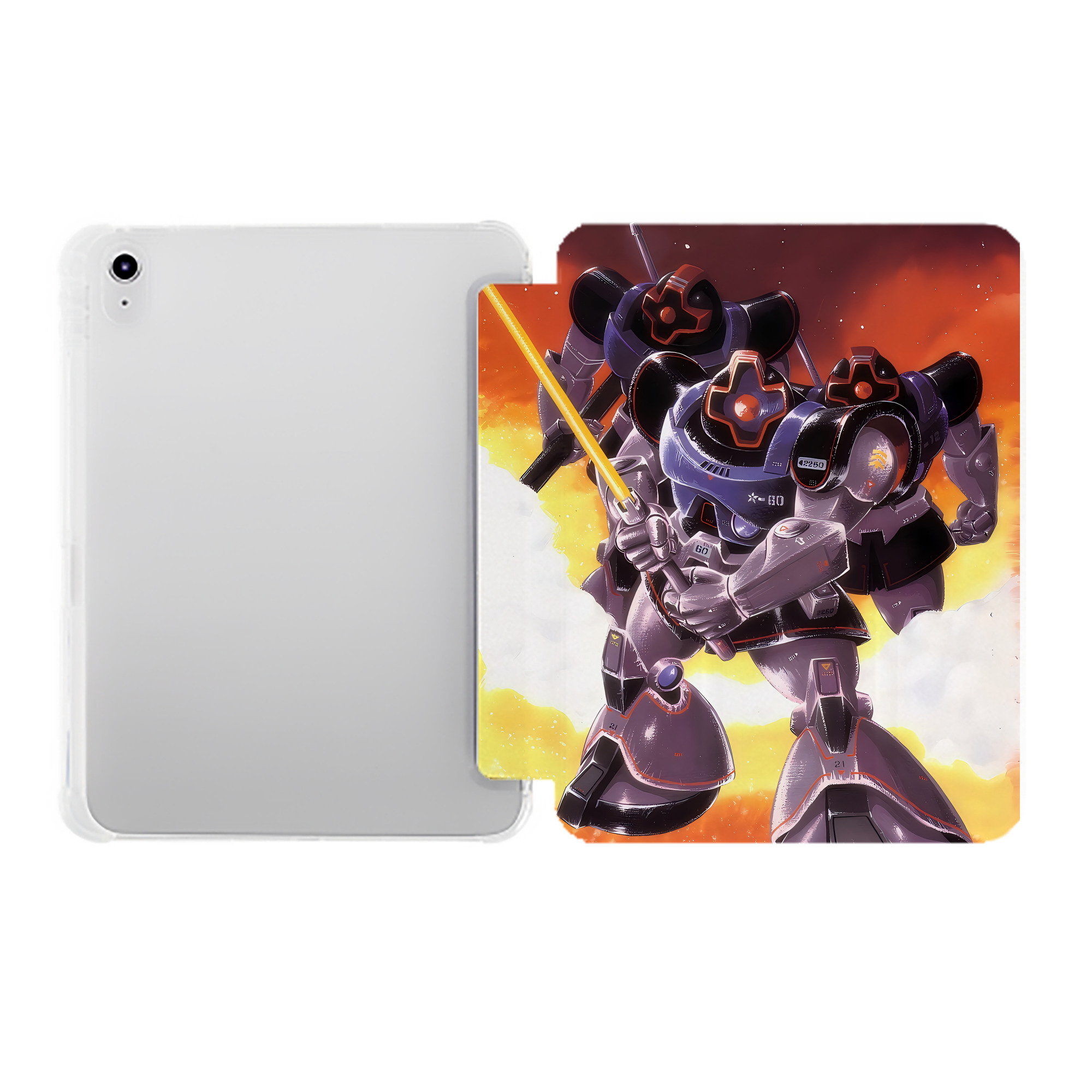 （画像用） 機動戦士ガンダム Mobile Suit Gundam IPad ケース ペン収納付き 三つ折りスタンド PUレザー×シリコン 対応機種9.5/10.5/10.9インチ